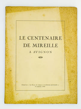 Le Centenaire de Mireille Avignon ( extrait de La Revue de Langue et Littérature provençales, 4e trimestre 1960 ). La Revue de Langue et Littérature ...