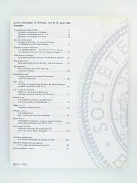 Revue archéologique de Bordeaux - Tome XCVI , Année 2005. Société Archéologique de Bordeaux