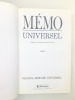 Mémo Universel Larousse ( 2 tomes - complet. Complément du Grand Larousse Universel en 15 tomes ). Collectif