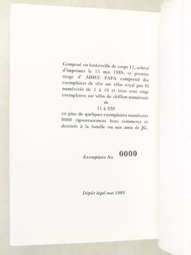 Adieu Papa [ Edition originale - Livre dédicacé par l'auteur ]. GUENOT, Jean