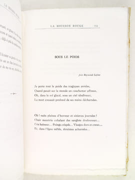 La Moisson Rouge. Sonnets de la Grande Guerre.. TAFT, Bernard