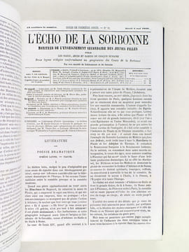 L'Echo de la Sorbonne. Moniteur de l'Enseignement Secondaire des Jeunes Filles. Cours Complet d'Enseignement Secondaire en Trois Années rédigé ...