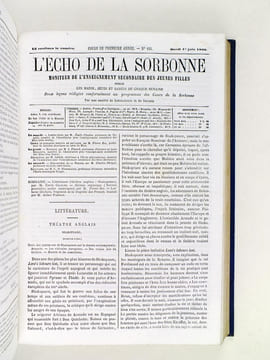 L'Echo de la Sorbonne. Moniteur de l'Enseignement Secondaire des Jeunes Filles. Cours Complet d'Enseignement Secondaire en Trois Années rédigé ...