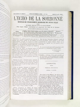 L'Echo de la Sorbonne. Moniteur de l'Enseignement Secondaire des Jeunes Filles. Cours Complet d'Enseignement Secondaire en Trois Années rédigé ...