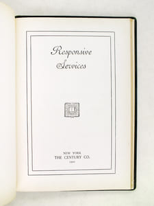 In Excelsis. Hymns with tunes for Christian worship. [ American Church, 21 rue de Berry, Paris - "In Memory of Mrs Alexander W. Shepard of Brooklyn, who died in Paris September 28th 1902" ] [ Avec : ] Responsive service