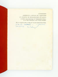 Bordeaux, capitale de l'Aquitaine - un exemple de romanisation en Gaule , Catalogue de l'Exposition ( Musées royaux d'art et d'histoire - Cinquantenaire, Bruxelles, 1968 ) [ Exemplaire dédicacé par l'un des auteurs ]