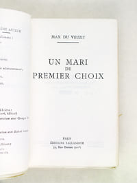 Un Mari de premier choix. [ Edition originale - Livre dédicacé par l'auteur ]