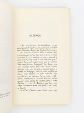 Eugène Oniéguine [ exemplaire dédicacé par le traducteur ]. POUCHKINE, Alexandre ; BAYAT, Michel (trad.) ; FUMET, Stanislas (préf.)