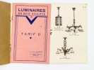 Luminaires en bois sculpté K. L. ( KARCH, Lucien ) : Supplément catalogue 1933 + Tarif D.. K. L - KARCH, Lucien