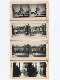 Lot de 17 vues photographiques stéréoscopiques de Blois. [15 aout 1909 ] Numéro 45 : La cour intérieure et la porte d'entrée - 46 : La cour intérieur et l'escalier - 47 : La cour intérieure et la chapelle - 48 : Vue prise de la terrasse. L'Eglise Saint Nicolas - 49 : La cour inérieure du château - 50 : L'escalier monumental dans la cour - 51 : Groupe de turistes en face de l'escalier - 52 : La vue Denis Papin pris d'en bas - 53 : La vue Denis Papin pris d'en haut - 54 : La cathédrale - 55 : Le château façade François Ier - 56 : Le château façade François Ier - 58 : Une rue dans la vieille ville - 58 [bis ] : Groupe de famille sur la terrasse du château - 59 : Ancienne maison dans une rue de la Vieille Ville - 60 : L'Eglise Saint Nicolas - 61 :  Groupe de famille sur la terrasse du château 