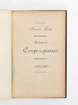 Ecole Nationale d'Arts et Métiers d'Angers. Cours de Technologie. 3e Division (3 Tomes) Tome I : Notions de Coupes de Pierre - Notions de Charpente en ...