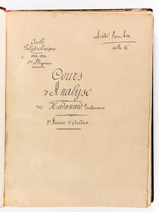 Cours d'Analyse. Ecole Polytechnique. 1e Division 1913-1914 [ Edition originale ] 