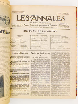 Les Annales politiques et littéraires , Revue Universelle paraissant le Dimanche - 1914 2e Semestre ( 25 numéros, du N° 1619 du 5 juillet 1914 au N° ...