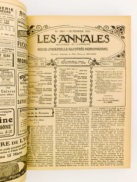 Les Annales politiques et littéraires , Revue Universelle paraissant le Dimanche - 1919 Année complète, 1er et 2e Semestres ( du N° 1854 du 5 janvier ...