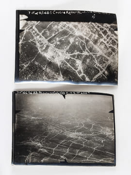 Lot de 17 photographies aériennes prises du 9 au 24 septembre 1916, par l'escadrille MF 40 dans le secteur de Saint-Hilaire le Grand, ...
