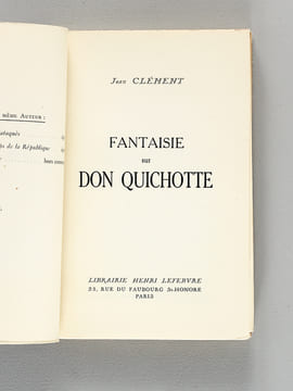 Fantaisie sur Don Quichotte [ Edition originale ]. CLEMENT, Jean