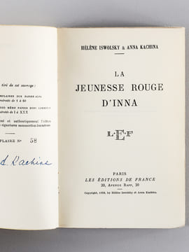 La Jeunesse rouge d'Inna [ Edition originale - Livres signés par les auteurs ]. ISWOLSKY, Hélène ; KACHINA, Anna