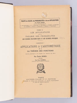 Traité du Calcul des Probabilités et de ses Applications (Tome I : Fascicules I, II et III sur 4 ; Tome II : Complet ; Tome III : Complet ; Tome IV : ...