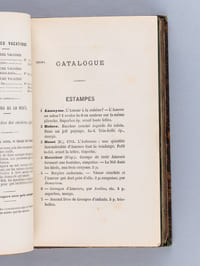 [ Recueil de 15 catalogues de vente d'Estampes anciennes, par Vignères marchand et Maurice Delestre, commissaire-priseur, 1877 - 1878 ] I : 24, 25 et 26 mai 1877. Flamen Vues diverses, Ecole du XVIIIe siècle ; II : 3 et 4 décembre 1877 : Dessins anciens, estampes, Ecole du XVIIIe siècle ; III : 13 et 14 février 1878. Estampes sur l'architecture, ornements ; IV :25, 26, 27 février 1878. Portraits pour illustrations. Oeuvres de Ficquet, Gaucher, Grateloup, Savart, Saint-Aubin ; V : 27 avril 1878. Portraits par Audran, Daullé, Edelinck, Nanteuil, etc. ; VI : 10 et 11 mai 1878 : Ecole du XVIIIe siècle ;  VII : 31 mai 1878 : Ecole du XVIIIe siècle ;  VIII : 18 et 19 juin 1878 : Portraits la plupart avant la lettre ; IX : 10 octobre 1878 : Vues et plans de Paris et Autres ; X : 17 et 18 octobre 1878. Estampes. Lithographies et photographies  ; XI : 24, 25 ,26 octobre 1878. Ecole du XVIIIe ; XII : 30 octobre 1878. Très belles épreuves ; XIII : 18 et 19 novembre 1878. ; XIV : 25 et 26 novembre 1878. Estampes. Architecture ; XV : 15 décembre 1878