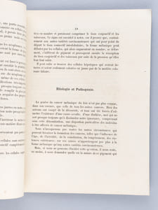 Quelques considérations sur le cancer mélanique du Foie. Thèse présentée à la Faculté de Médecine de Strasbourg, soutenue le 28 décembre 1866 [ Edition originale - Livre dédicacé par l'auteur ]