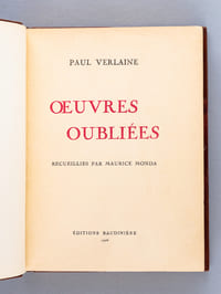 Oeuvres oubliées. Recueillies par Maurice Monda