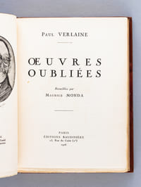 Oeuvres oubliées. Recueillies par Maurice Monda