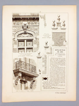 Monographies de Bâtiments Modernes - Hôtel-de-Ville de Loos (Nord), Mr. L. Cordonnier Architecte. DUCHER (édit.) ; RAGUENET, A. (dir.) ; CORDONNIER, ...