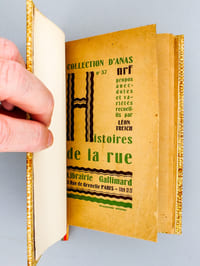 Histoires de la rue ( NRF, Collection d'Aras n° 37 : propos, anecdotes et variétés recueillis par Léon Treich )