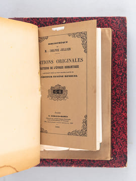 2 Recueils de Catalogues ou Parties de Catalogues de Beaux Livres ou Editions originales de la Période Romantique [ Contient : ] Volume I : ...