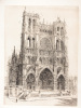 Belle eau-forte de la Cathédrale d'Amiens format. Anonyme ; [VOISIN, Henri Louis ]