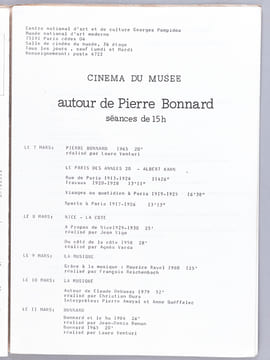 Dossier de Presse Bonnard. Centre Georges Pompidou Musée national d'art moderne. Collectif ; Centre Georges POMPIDOU