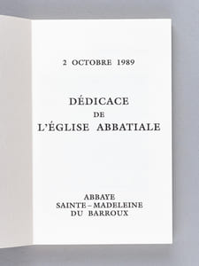 Dédicace de l'Eglise abbatiale 2 octobre 1989 Abbaye Sainte-Madeleine du Barroux