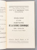Esquisse d'une Histoire de la Science Economique en Italie. Des origines à Francesco Ferrara [ Edition originale ]. BOUSQUET, G.-H.