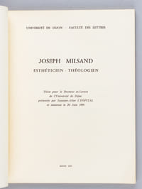 Joseph Milsand Esthéticien - Théologien