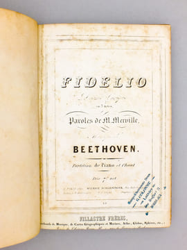 Fidelio , drame lyrique en 5 actes, paroles M. Merville, musique de Beethoven. - Partition de Piano et Chant. BEETHOVEN ; Merville, M. (paroles)