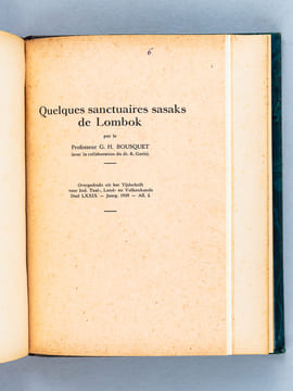 Recueil de 7 articles rédigés par le professeur Georges H. Bousquet sur le thème des Indes néerlandaise, Indonésie et Islam indonésien (1938-1939) [ ...
