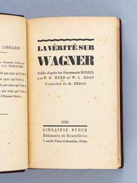 La Vérité sur Wagner établie d'après les documents Burrel [Avec : ] Lettres à Hans de Bülow