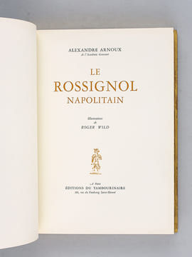 Le Rossignol Napolitain [ Reliure de marqueterie en bois de Max Fonsèque ]. ARNOUX, Alexandre