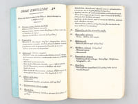 Manuscrit : Artillerie de la 36e Divison d'Infanterie [ Vers 1930-1940 ] 24e et 224e Régiment d'Artillerie Divisionnaire [ Contient : Principaux tirs d'Artillerie. Consommations nécessaires pour obtenir certains résultats - Bombardement successifs. Tirs du 75, du 105 C, du 155C, du 105 L - Destructions des tranchées, des chevaux de frise, de réseaux, des abris, de fortification permanente, des localités, des ballons d'observation, etc... - Code spécial pour la liaison Infanterie-Artillerie - Cadre Memento des principales décisions concernant l'Artillerie qui doivent être prises au cours des diverses situations tactiques. Etc... ]