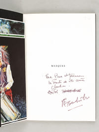 Masques. Sarah Wiame. Peintures Collages - Jamel Eddine Bencheikh. Préface Poèmes [ Edition originale - Livre dédicacé par l'auteur et l'illustrateur]