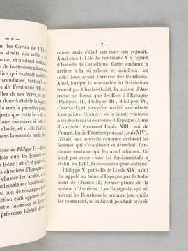 Question Espagnole. Don Carlos, Roi Légitime. I : La Pragmatique de 1713 par Henry Lemoine ; II : La Pragmatique de 1789 et le Testament de Ferdinand ...
