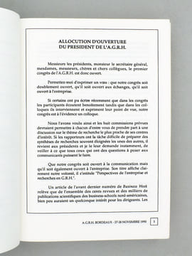 Perspectives de l'entreprise et recherche en GRH : Actes du 1er Congrès de l'AGRH, Association française de gestion des ressources humaines, Bordeaux, ...