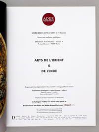 [ Lot de 4 catalogues de ventes aux enchères d'art islamique et asiatique ] Arts d'Orient, collection de M. et Mme X. et à divers, dont un salon syrien daté 1232H./1815 (8 octobre 2012) ; Arts de l'Islam et de l'Inde (31 mai 2013) ; Arts de l'Islam et de l'Inde (25 novembre 2013) ; Arts de l'Orient et de l'Inde (28 mai 2014)
