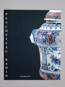 [ Lot de 35 catalogues de ventes aux enchères, porcelaines, faïences et céramiques, 2003 à 2015 ] Bijoux, orfèvrerie, porcelaine, faïences (12 juin 2003) ; Porcelaines, faïences (24 octobre 2003) ; id. (29 novembre 2004) ; id. (14 mars 2005) ; id. (29 juin 2003) ; Porcelaines, faïences, collection de Bénitiers (3 novembre 2005) ; Porcelaines, faïences (3 mars 2006) ; Céramiques modernes (24 février 2006) ; Céramiques modernes (20 juin 2007) ;  Céramiques modernes, céramiques anciennes (12 et 13 juin 2007) ; Porcelaines et faïences des XVIIe, XVIIIe et XIXe siècles (15 décembre 2007) ; collection de poupées bleuettes [...] (19 mars 2008 ) ; Porcelaines, faïences XVIIe, XVIIIe et XIXe siècles (16 juin 2008) ; id. (13 octobre 2008) ; Faïences françaises, porcelaines françaises et étrangères [...] (19 et 20 janvier 2009) ; Porcelaines et faïences françaises du XVIe au XIXe siècle (25 mars 2009) ; id. (29 juin 2009) ; id. (19 ocotbre 2009) ; id. (25 janvier 2010) ; id. (12 mars 2010) ; id. (31 mai 2010) ; Porcelaines et faïences du XVIe au XIXe siècle (29 septembre 2010) ; id. (19 novembre 2010) ; id. (7 février 2011) ; id. (11 avril 2011) ; id. (21 juin 2011) ; id. (14 octobre 2011) ; id. (6 février 2012) ; id (6 février 2012) ; id. (11 juin 2013) ; Arts d'Asie, Porcelaines et Faïences (12 juin 2014) ; Porcelaines et faïences du XVIe au XIXe siècle (7 avril 2014) ; Porcelaines et faïences (13 octobre 2014) ; Un oeil sur les céramiques, collection Mimoz (11 décembre 2014) ; Porcelaines et faïences du XVIe au XIXe siècle (16 et 17 mars 2015)