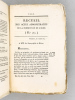 Recueil des Actes Administratifs de la Préfecture de l'Aude. Tome Septième : Années 1824 et 1825. N° 225 à 260. Collectif