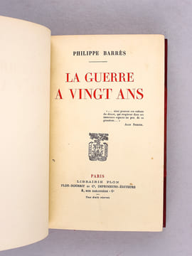 La Guerre à Vingt Ans [ Edition originale ]. BARRES, Philippe