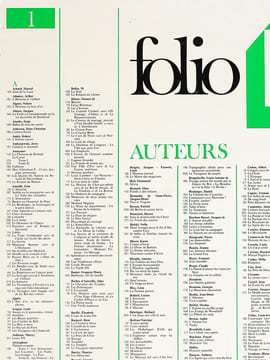 Catalogue de librairie de la collection "Folio" poche 1989 [ Gallimard ]. Collectif