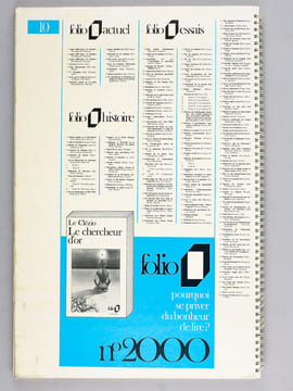 Catalogue de librairie de la collection "Folio" poche 1989 [ Gallimard ]. Collectif