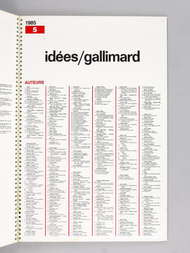 Catalogue de librairie des collections "Gallimard" L'Imaginaire - Poésie - TEL - Idées [ Catalogue 1985 Gallimard ]. Collectif