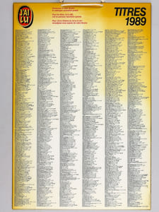 Catalogue de librairie de la collection "J'ai Lu" 1989